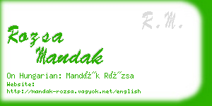 rozsa mandak business card